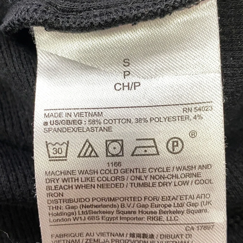 Banana Republic Thermal Shirt Mens Small Minimalist Waffle Knit Cotton black